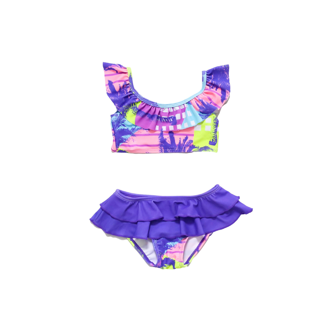 Mia | Casual Two Piece Printed V-Neck Swimsuit with Pockets