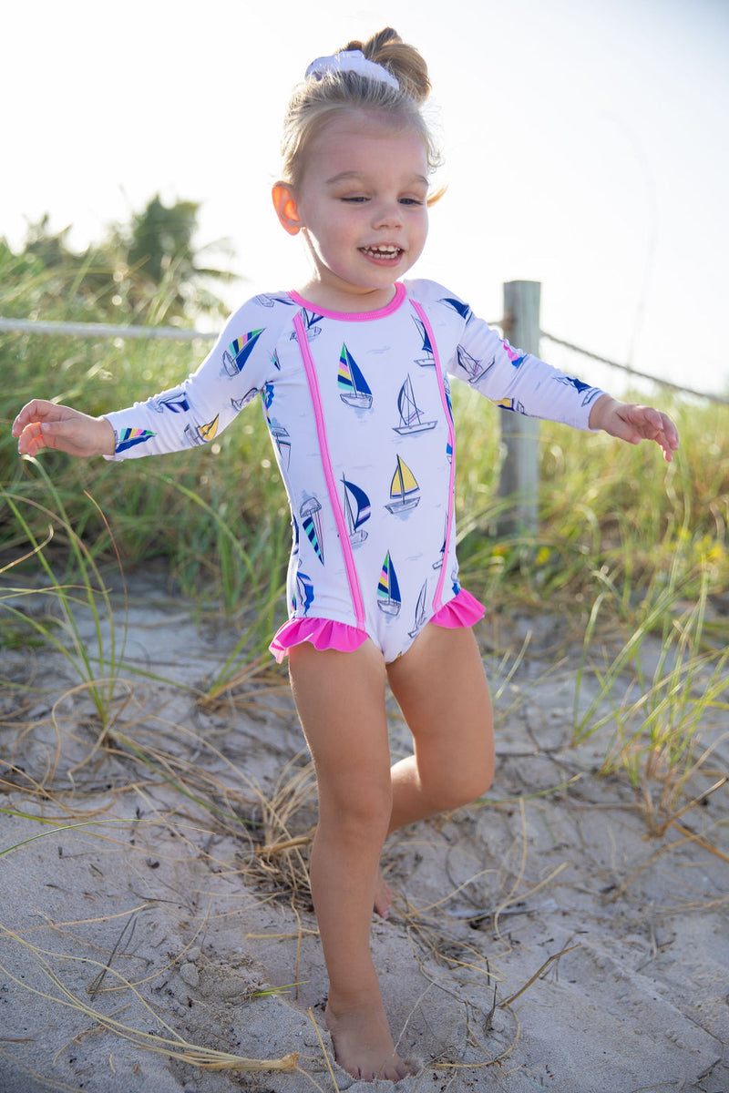 Girls- Blueberry Bay Mint Shell One Piece Swimsuit Swimwear – Milla & Ella  Co