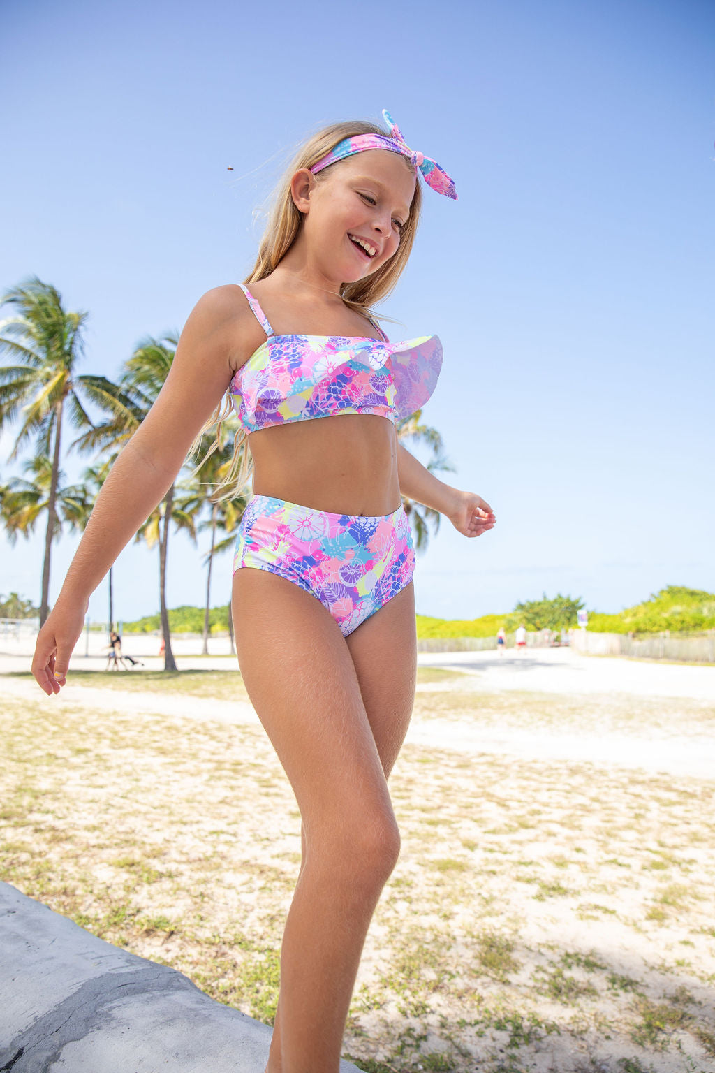 Radiance Tropical Fruits Two Piece | Swimwear for Girls, Green / CL